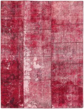 Patchwork Teppich 287 x 181 rot