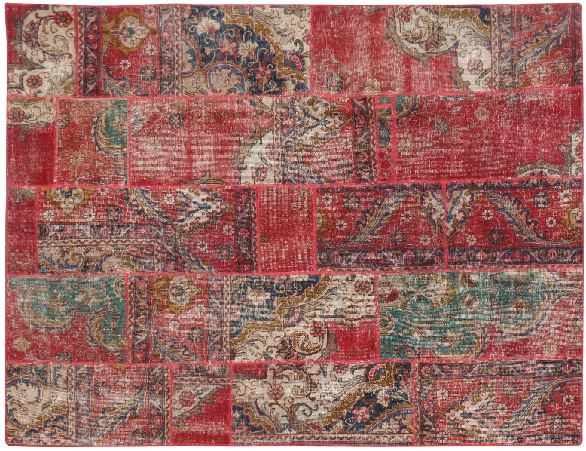 Tappeto Patchwork  rosso <br/>246 x 198 cm