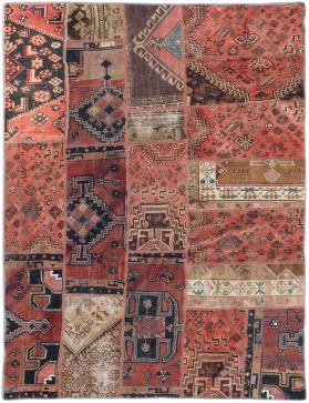Patchwork Carpet 246 x 170 red 