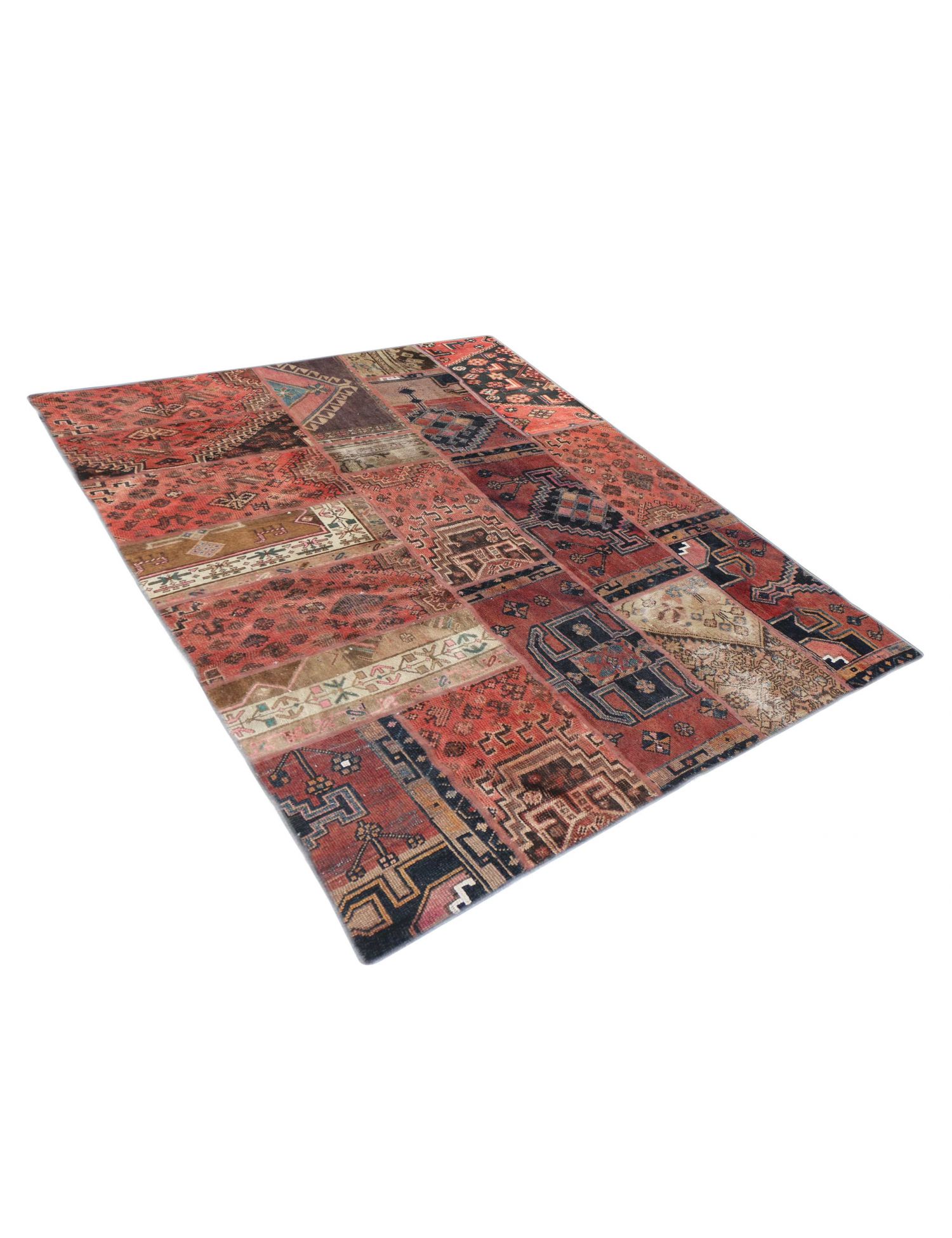 Patchwork Carpet  red  <br/>246 x 170 cm
