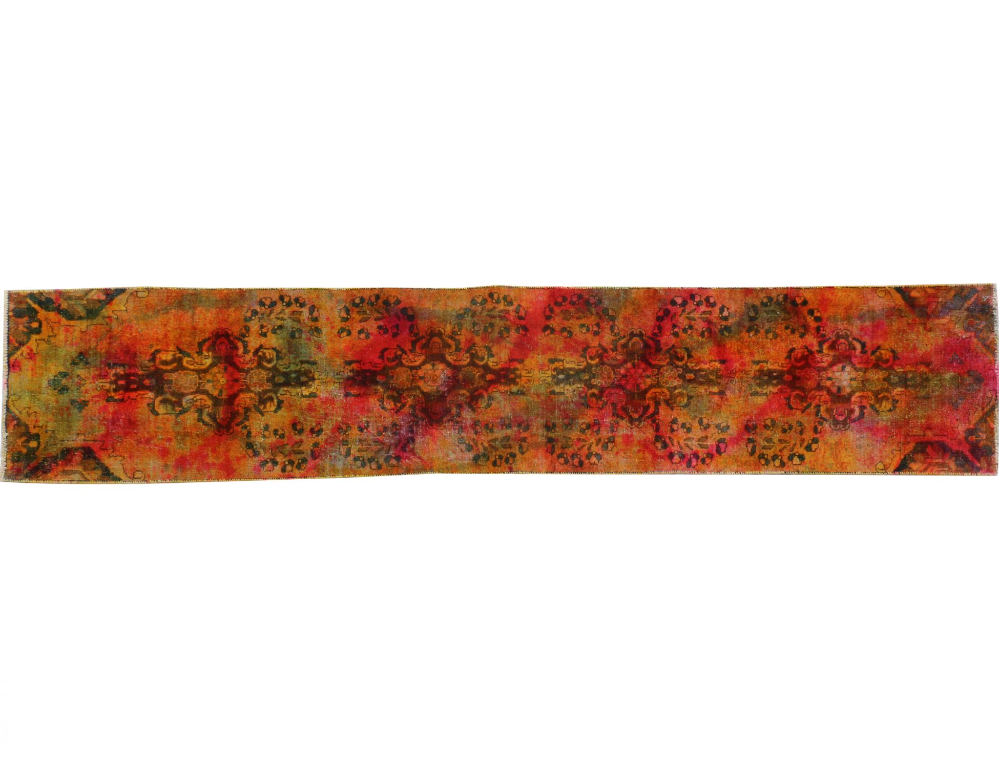 Multi kleur Perzië Vintage Tapijt 353 x 71 cm - Uniek handgemaakt tapijt