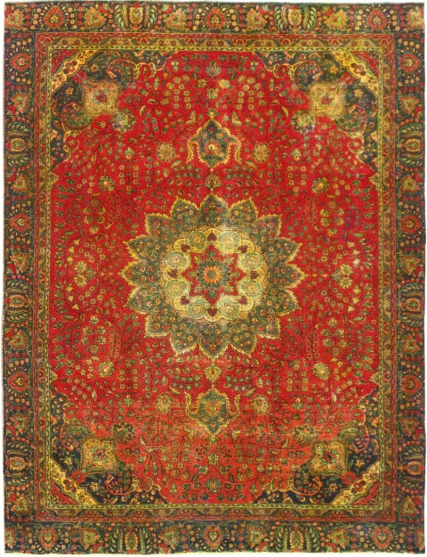 Rot Persien Vintage Teppich 308 x 275 cm