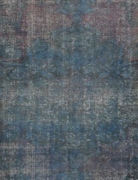 Púrpura Persa Alfombra Vintage 388 x 100 cm - view 3