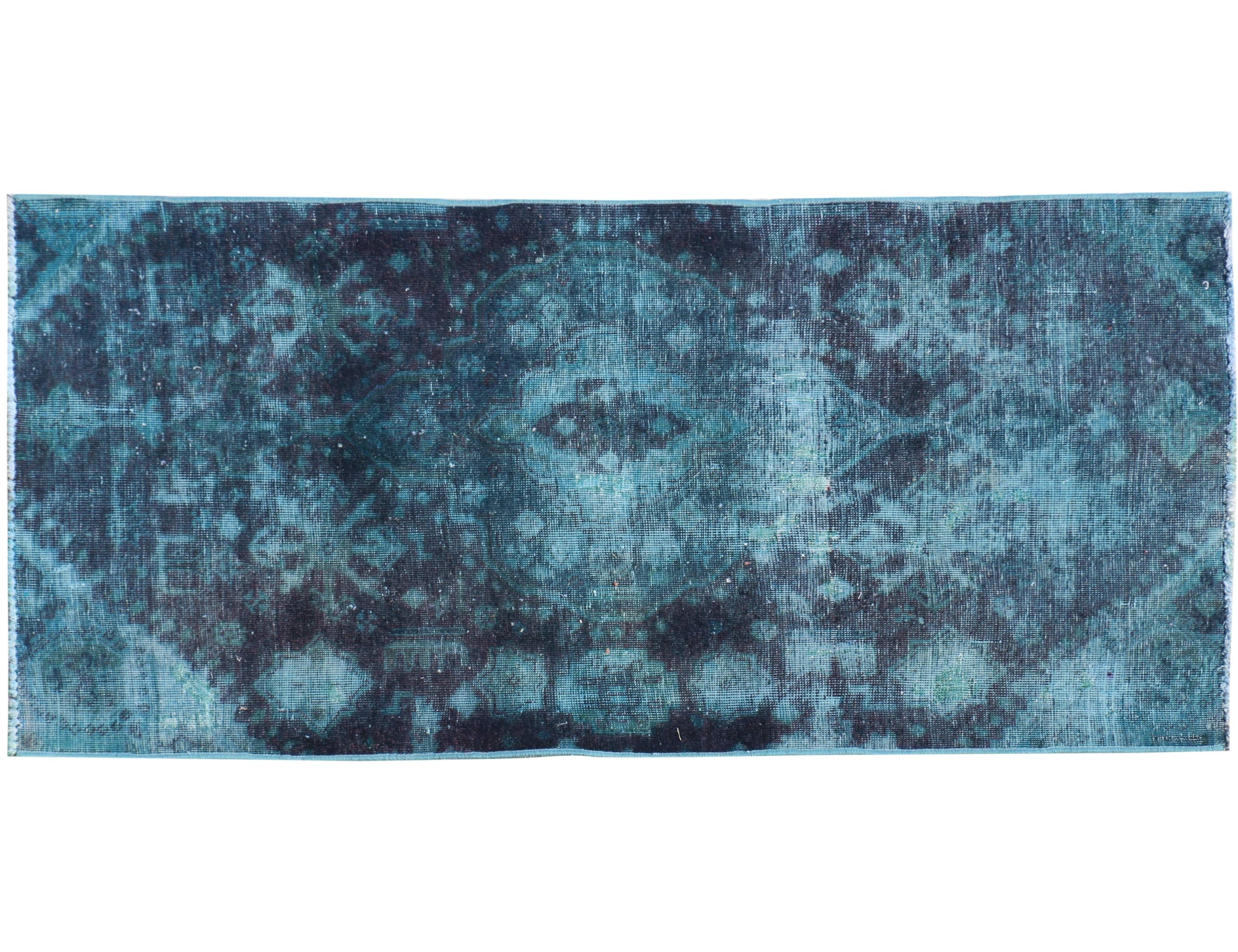 Grønn persia Vintage teppe 220 x 113 cm - Unikt håndlaget teppe