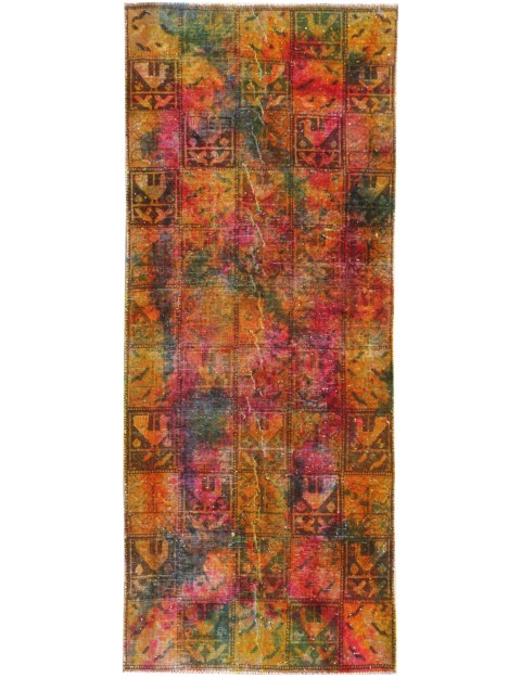 Mehrfarbig Persien Vintage Teppich 250 x 104 cm