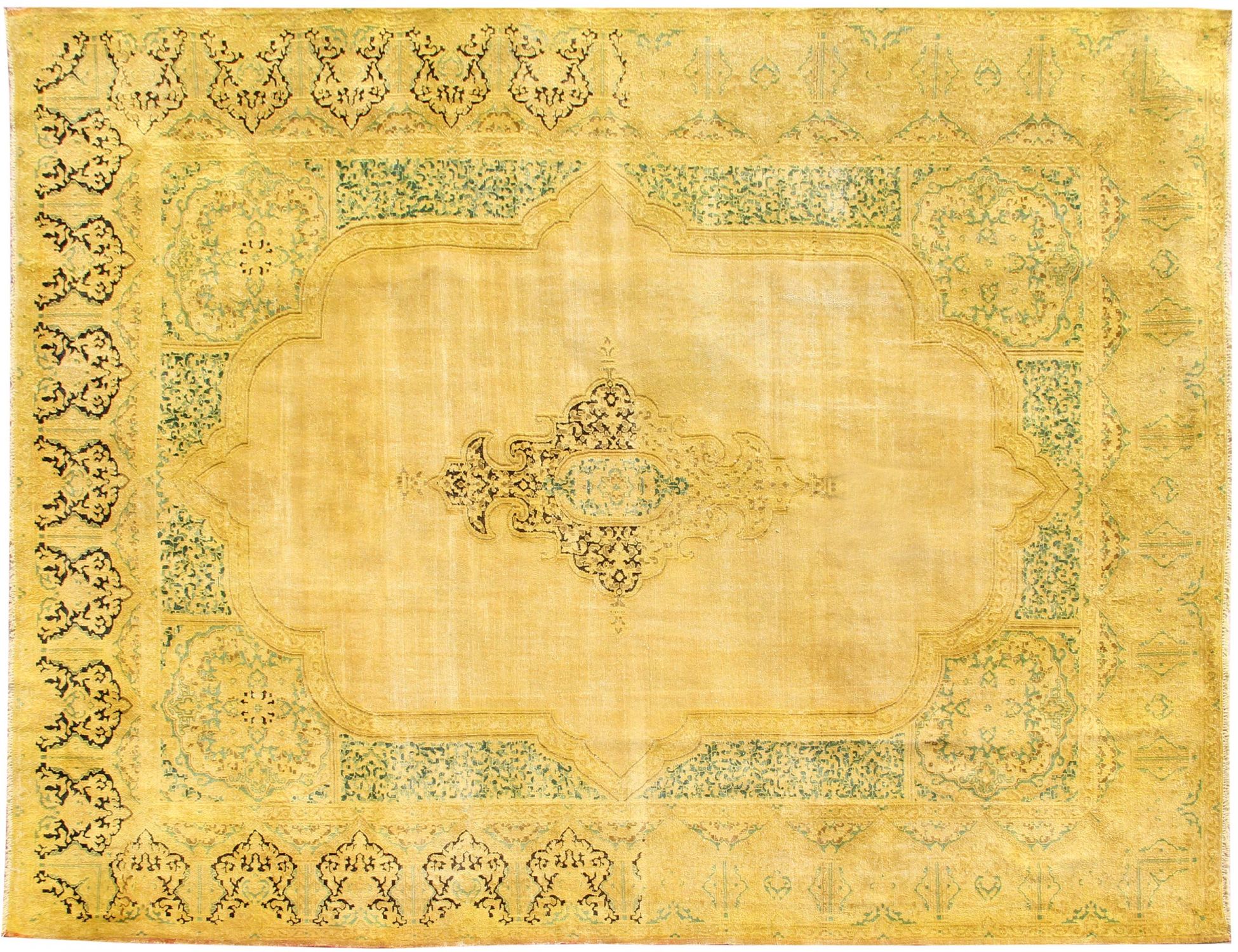 Persischer Vintage Teppich  gelb <br/>413 x 294 cm