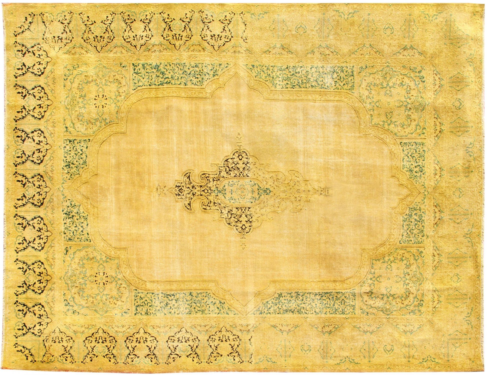Tappeto vintage persiano  giallo <br/>413 x 294 cm