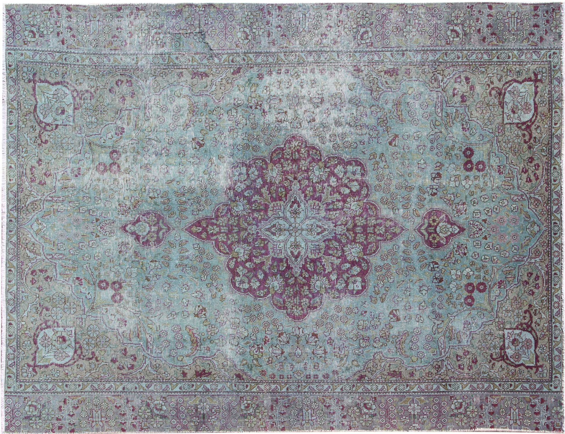 Persischer Vintage Teppich  türkis <br/>250 x 187 cm