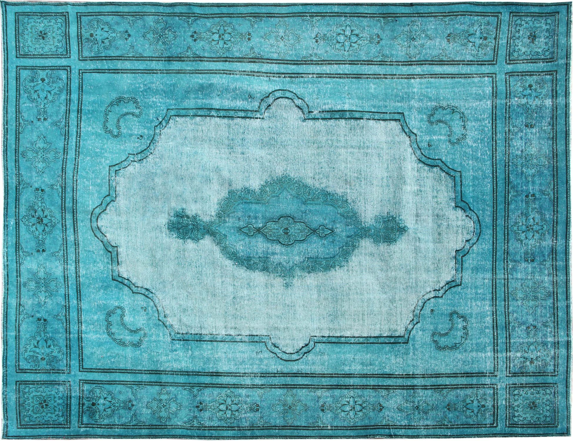 Alfombra persa vintage  turquesa <br/>408 x 292 cm