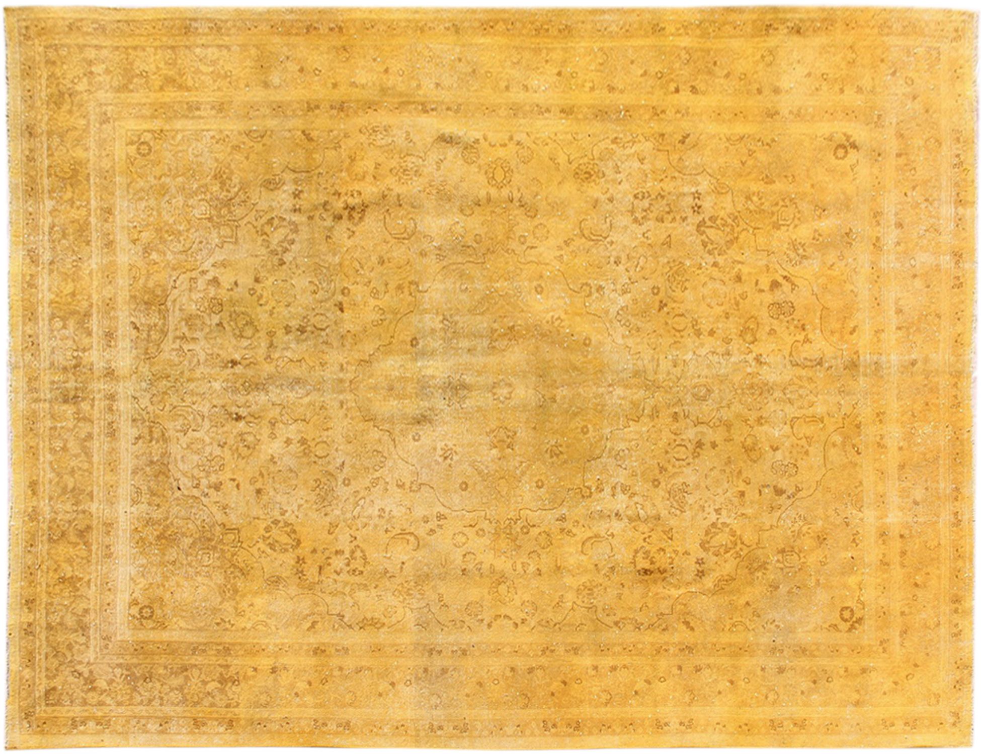 Tappeto vintage persiano  giallo <br/>383 x 293 cm