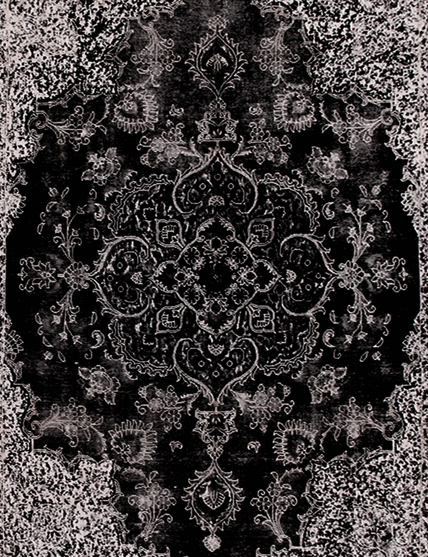 Persischer Vintage Teppich  schwarz <br/>390 x 300 cm