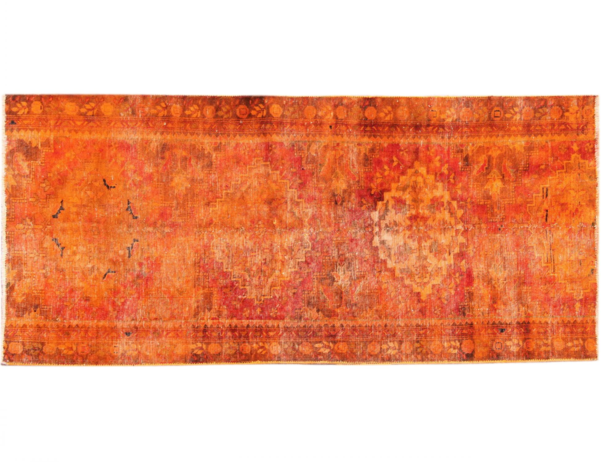 Persisk vintage teppe  oransje <br/>220 x 100 cm