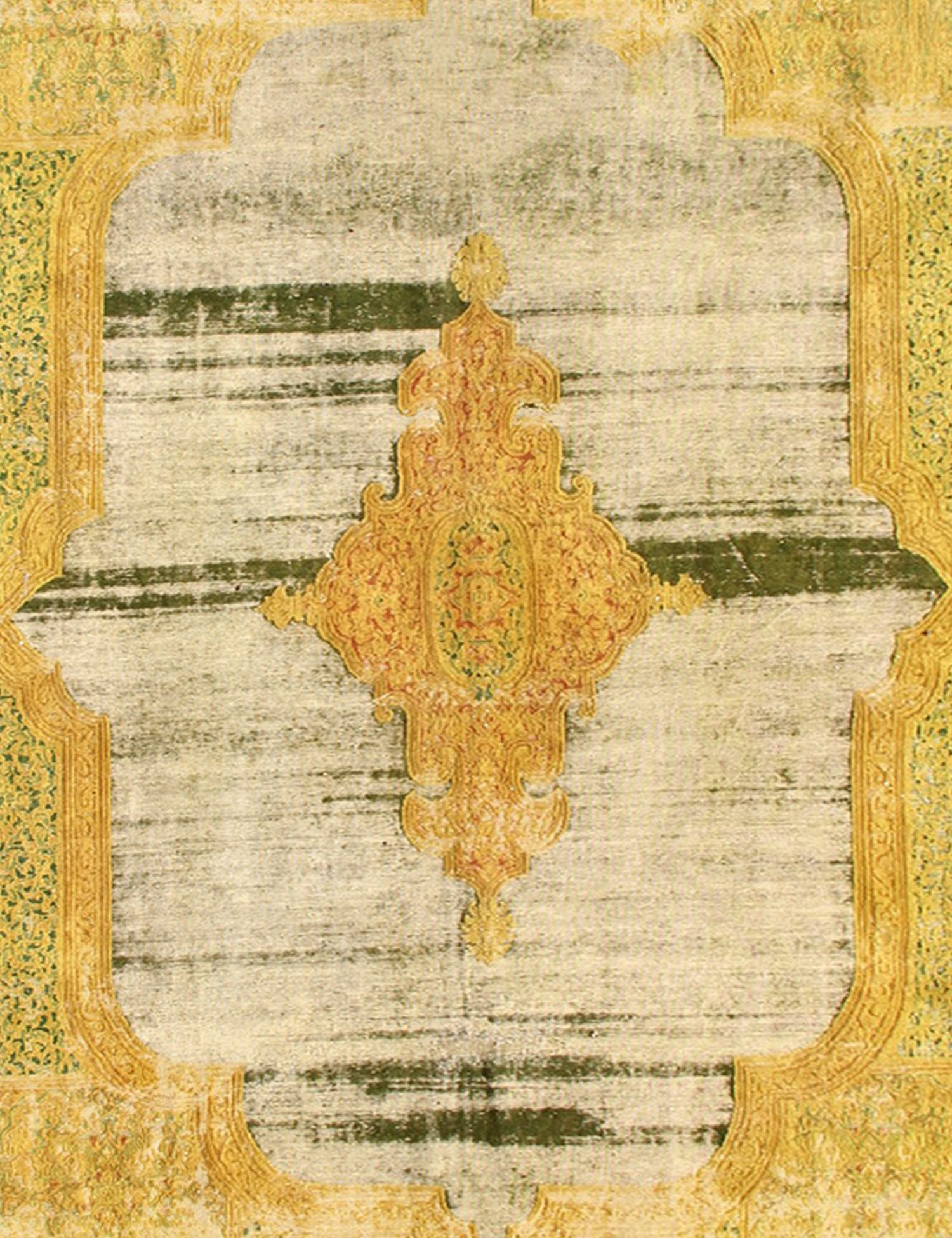 Persischer Vintage Teppich  gelb <br/>425 x 317 cm