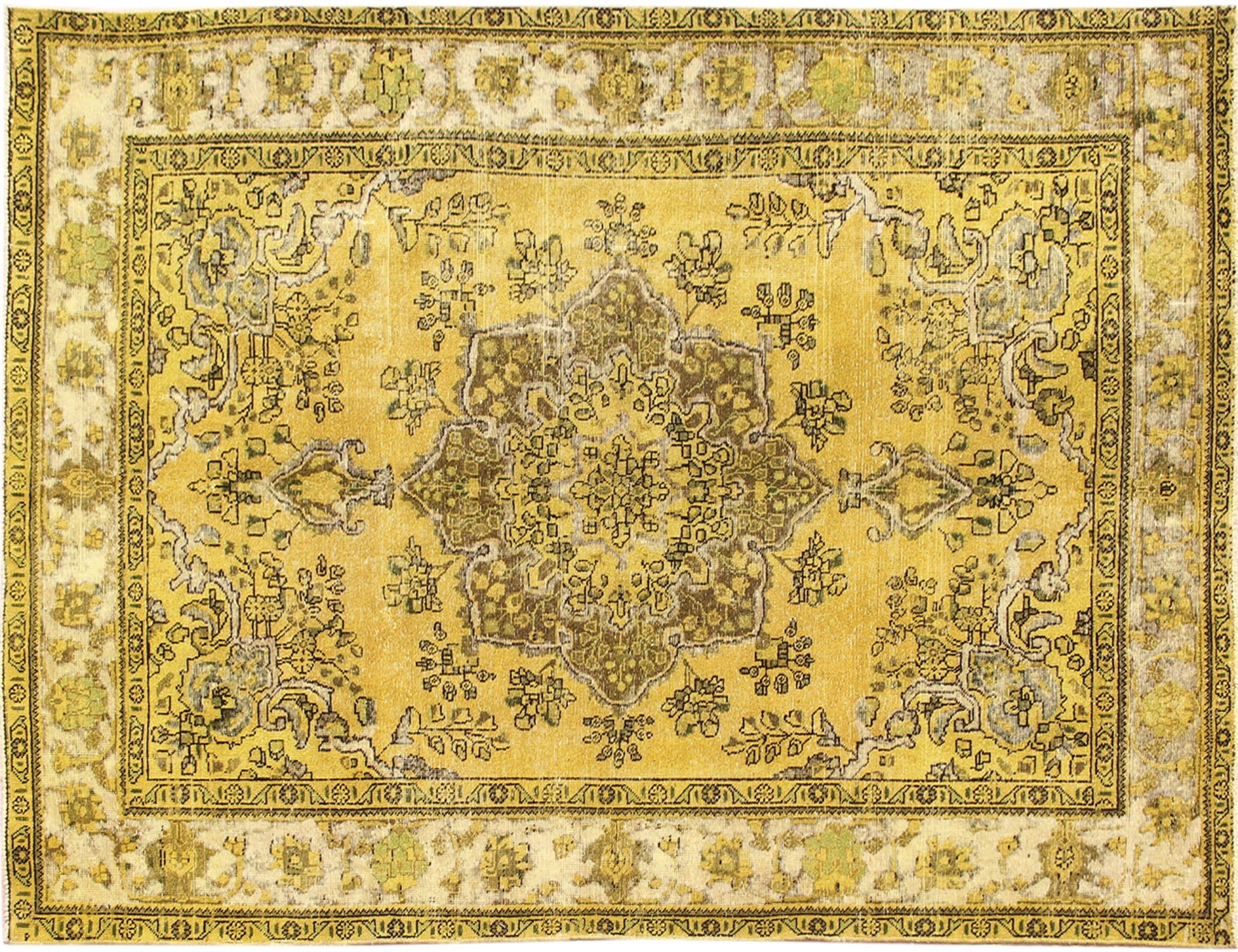 Tappeto vintage persiano  giallo <br/>295 x 195 cm