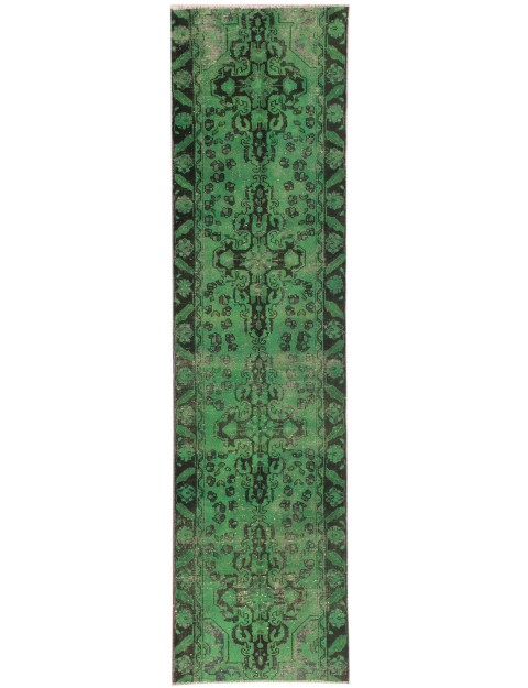 Grün Persien Persischer Vintage Teppich 356 x 96 cm