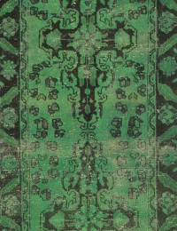 Grøn Persien Persisk Vintagetæppe 356 x 96 cm - view 3