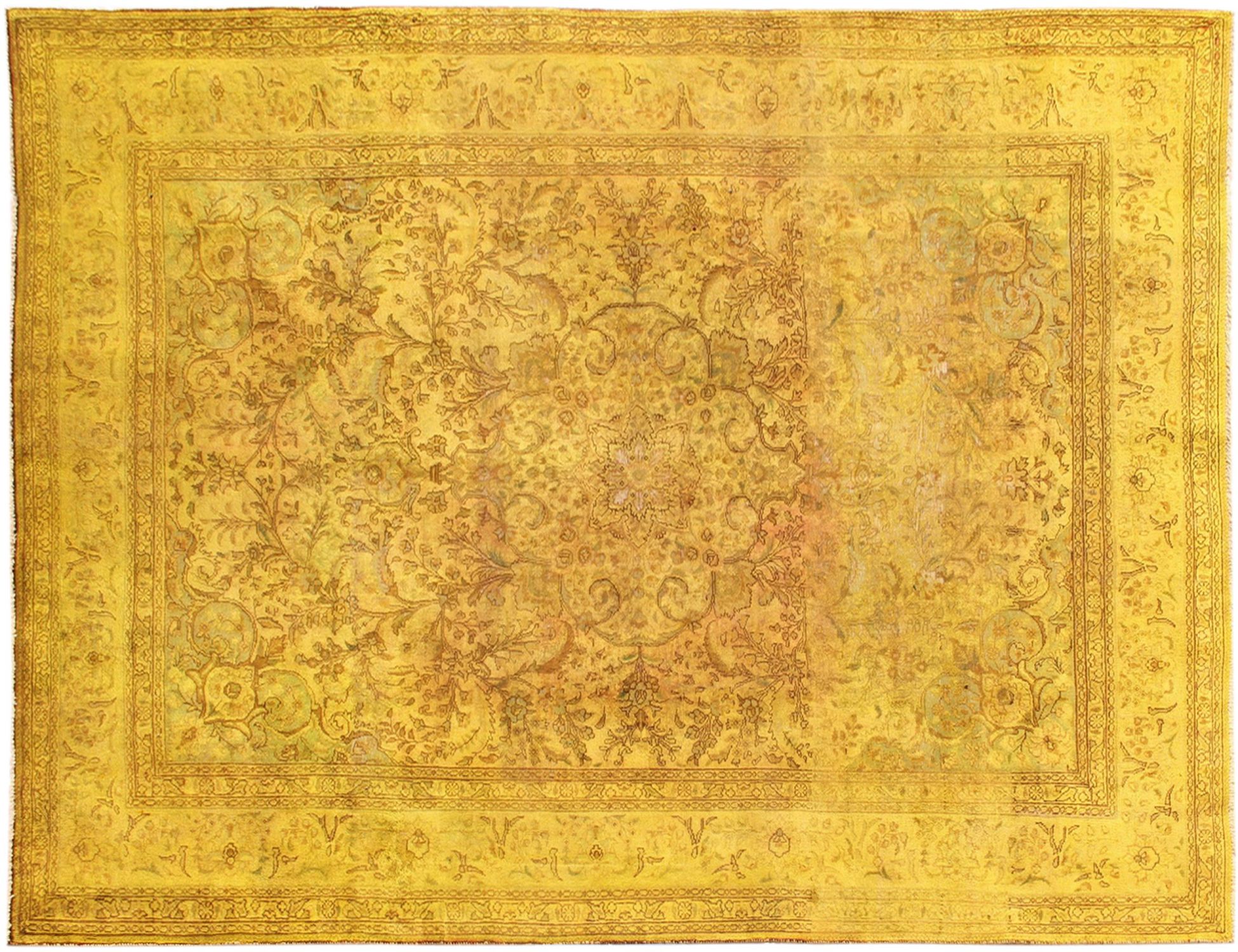 Tappeto vintage persiano  giallo <br/>355 x 250 cm