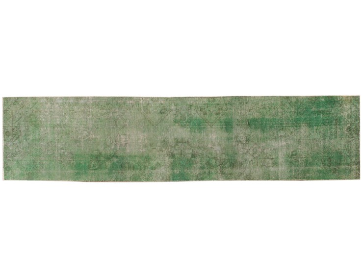 Groen Perzië Perzisch Vintage Tapijt 330 x 75 cm