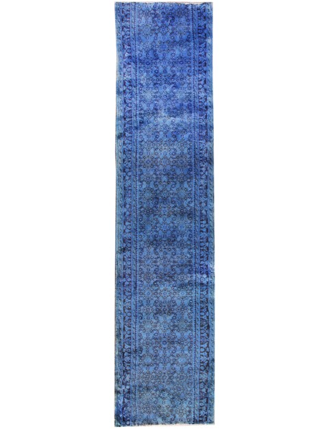 Blau Persien Persischer Vintage Teppich 375 x 92 cm