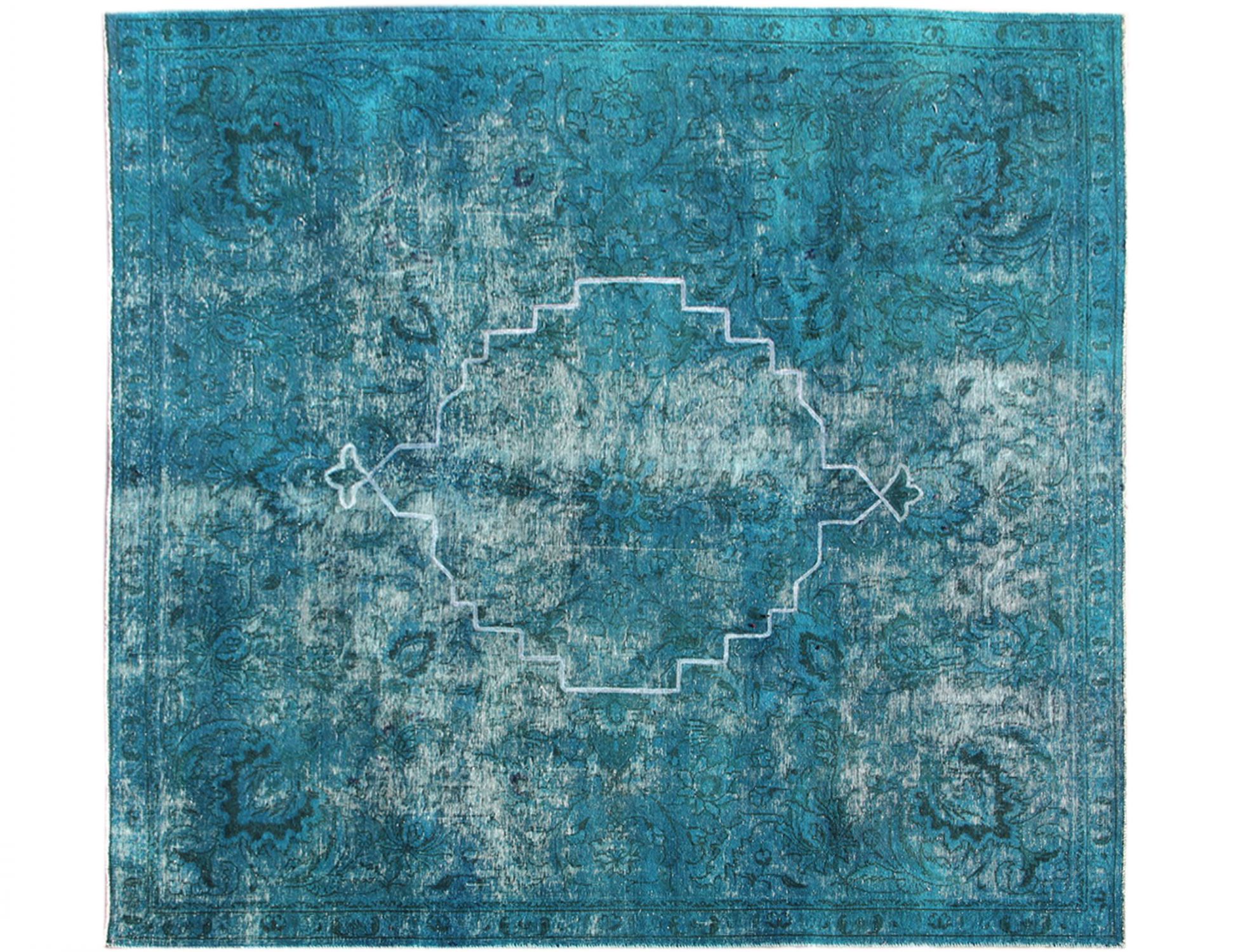 Persischer Vintage Teppich  türkis <br/>270 x 235 cm