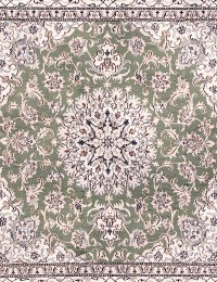 Grön Persien Persisk Nain matta  204 x 194 cm