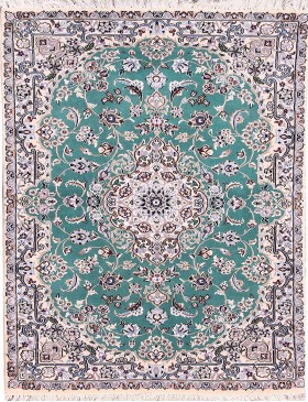 Grønn Persia Nain Teppe 159 x 104 cm