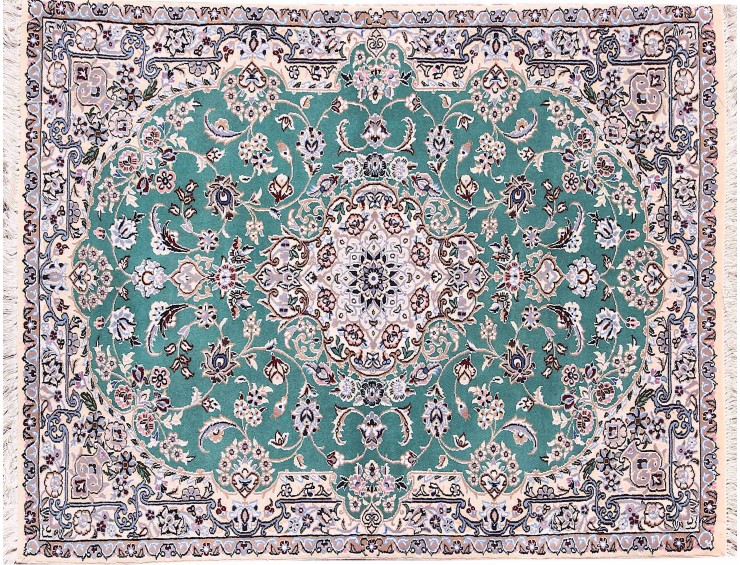 Grønn persia Nain Teppe  159 x 104 cm
