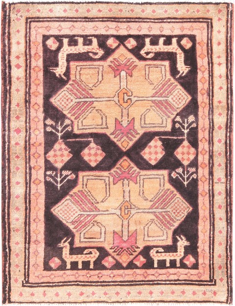 Blau Persien Hamadan Teppich 91 x 66 cm