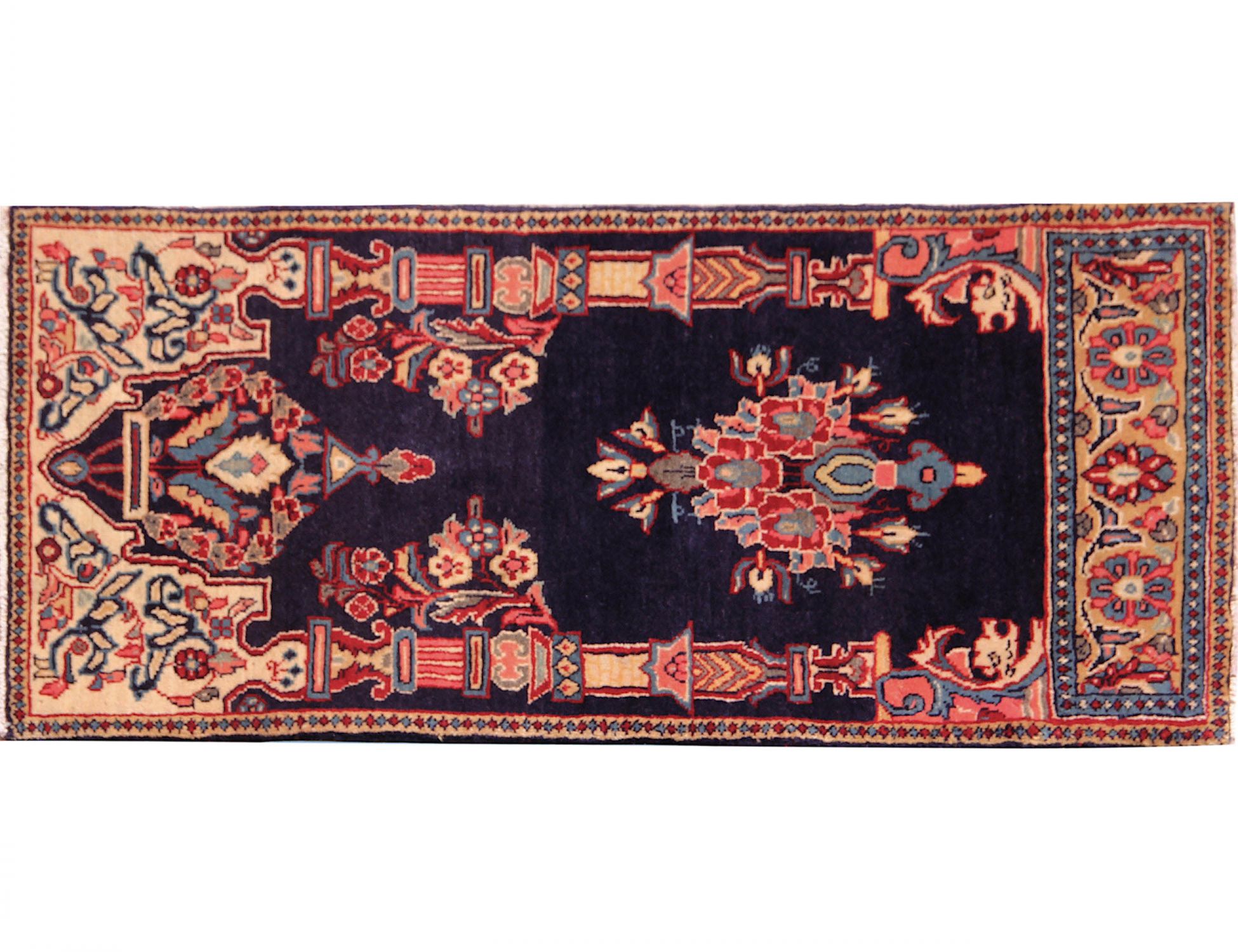  Sarough Alfombra  azul <br/>96 x 51 cm