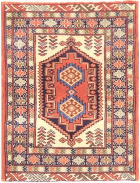 Beige Persien Turkman Teppich 92 x 62 cm