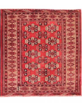 Turkman Teppe 142 x 131 rød