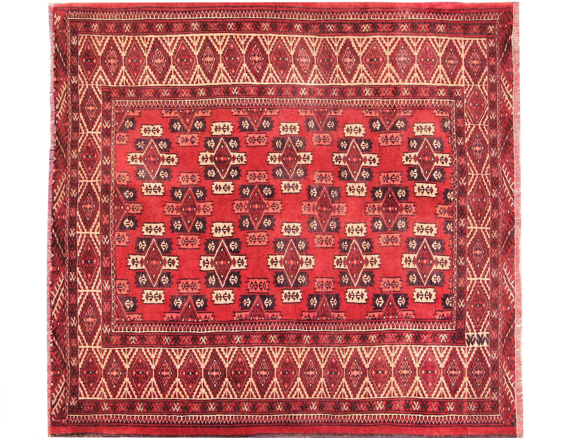 Turkman Tappeto  rosso <br/>142 x 131 cm