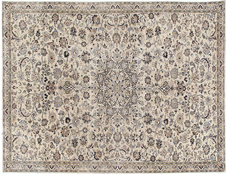 Grøn Persien Keshan Tæppe 322 x 200 cm