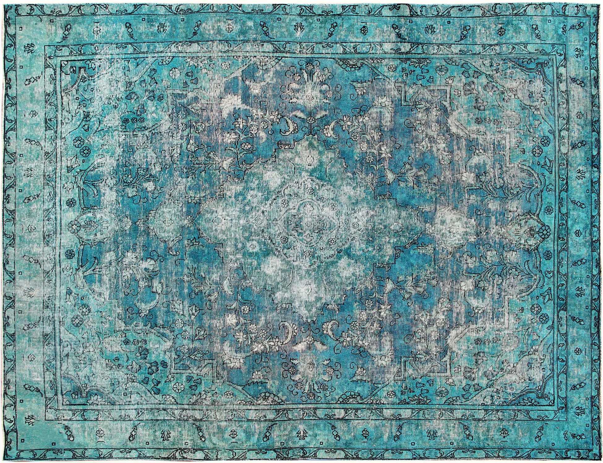 Tappeto vintage persiano  turchese <br/>385 x 265 cm
