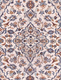 Beige Persien Keshan Tæppe 142 x 95 cm - view 4