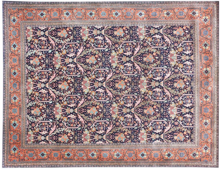 Azul Persa Tabriz Alfombra  368 x 289 cm