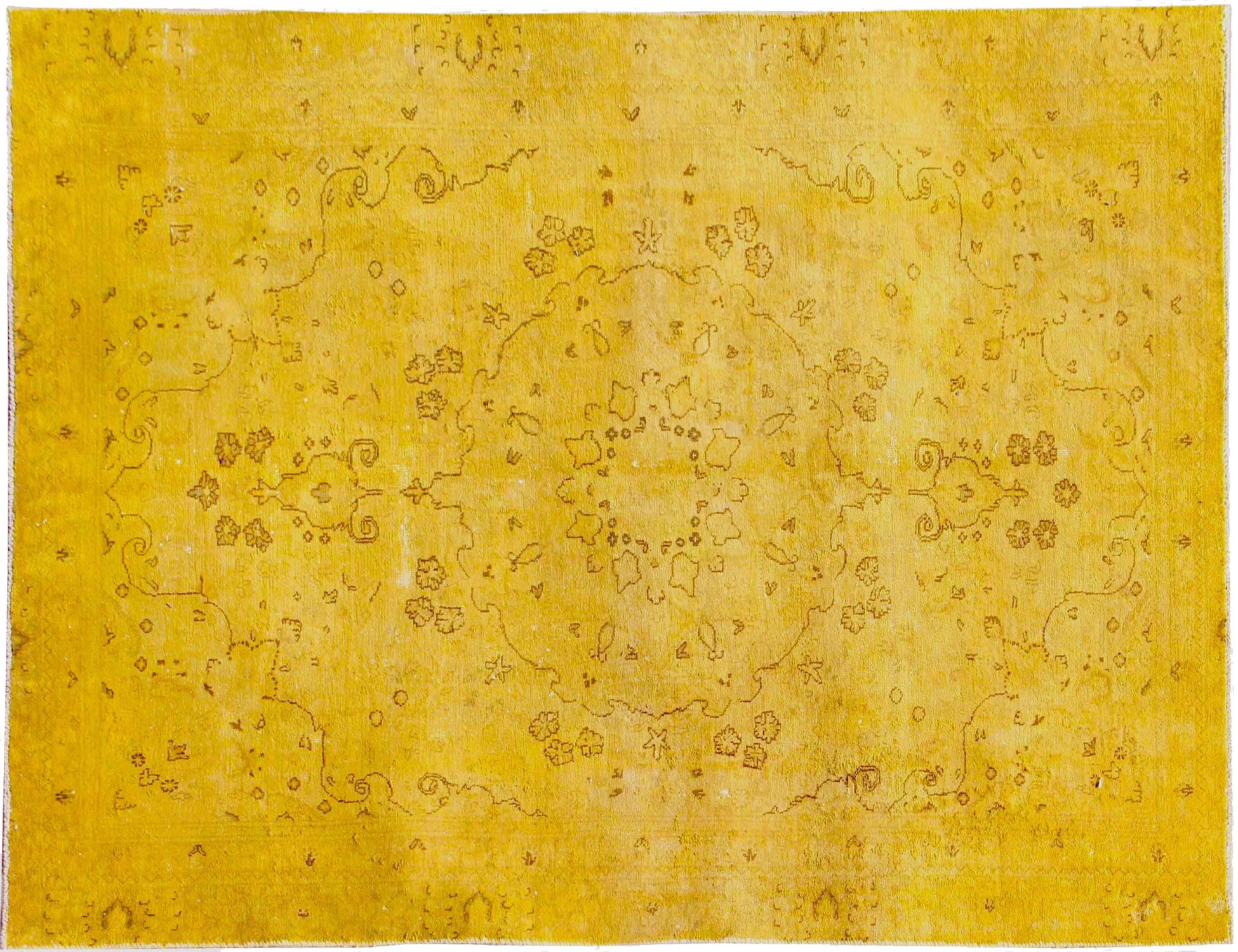 Tappeto vintage persiano  giallo <br/>252 x 168 cm