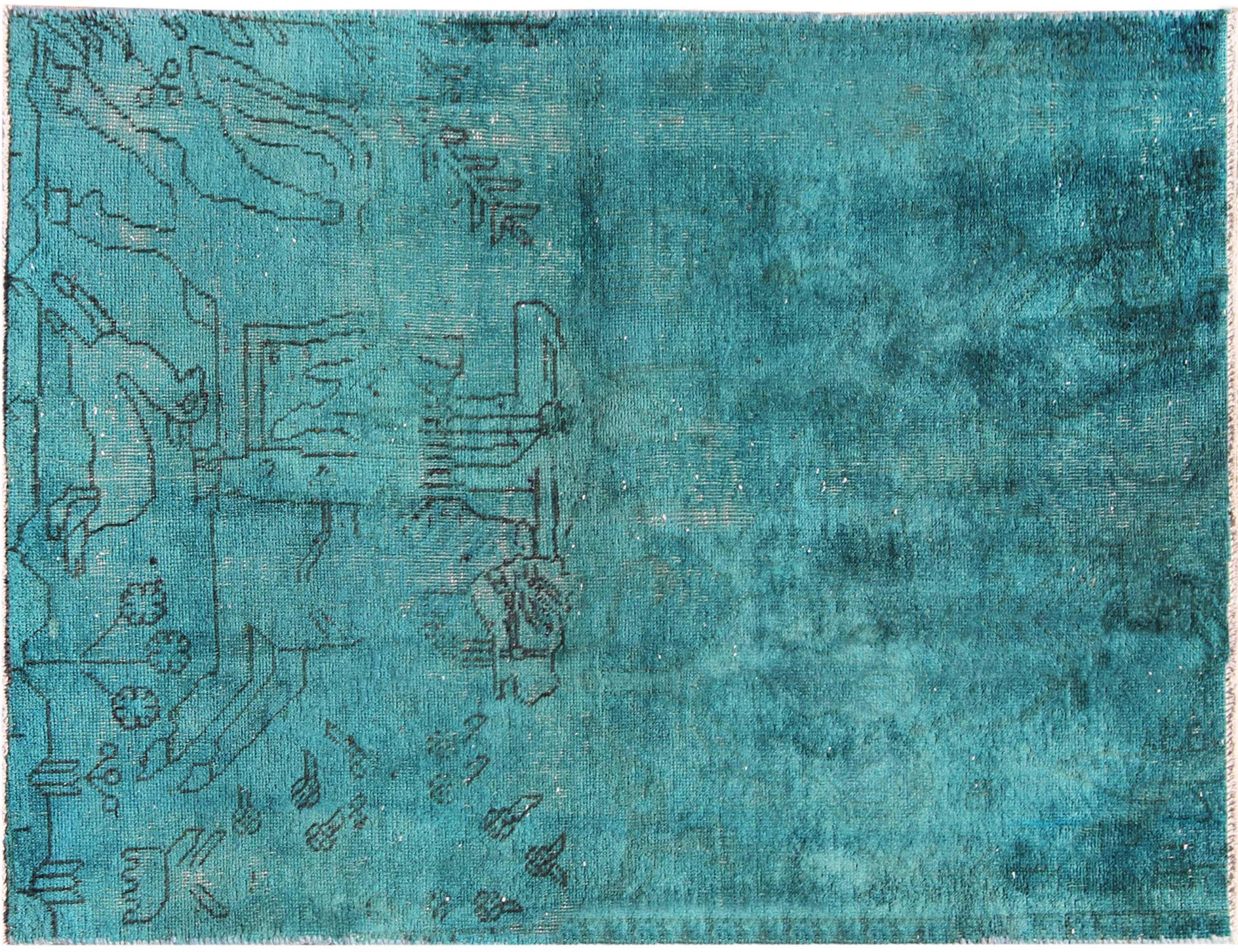 Tapis Persan vintage  turquoise <br/>140 x 86 cm