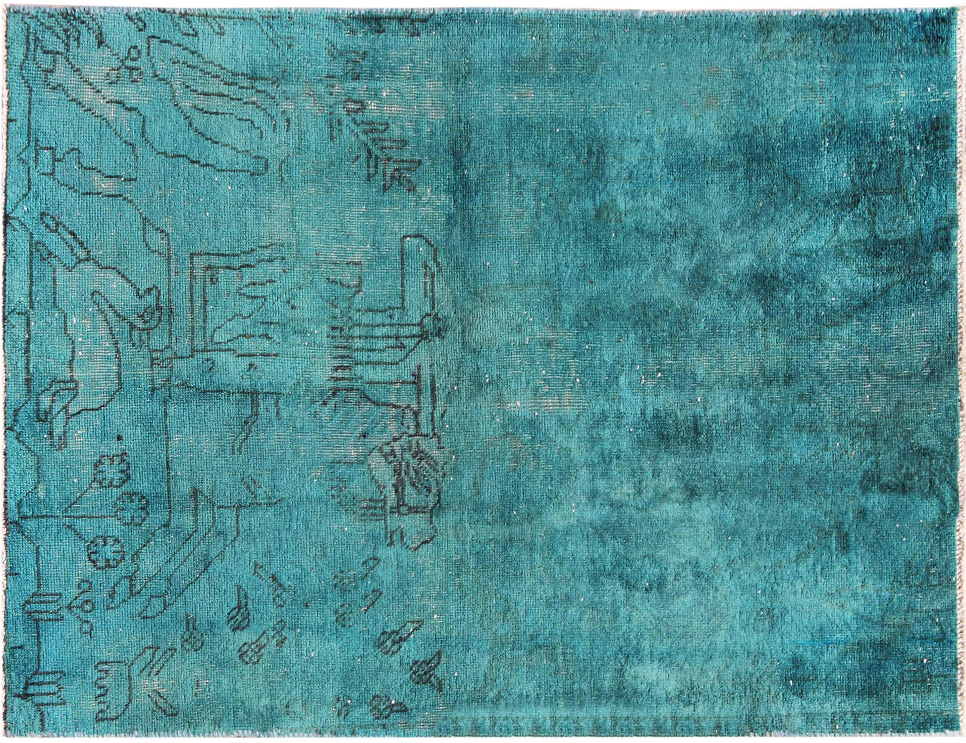 Tappeto vintage persiano  turchese <br/>140 x 86 cm