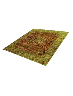 Grön Persien Persisk vintage matta  277 x 277 cm