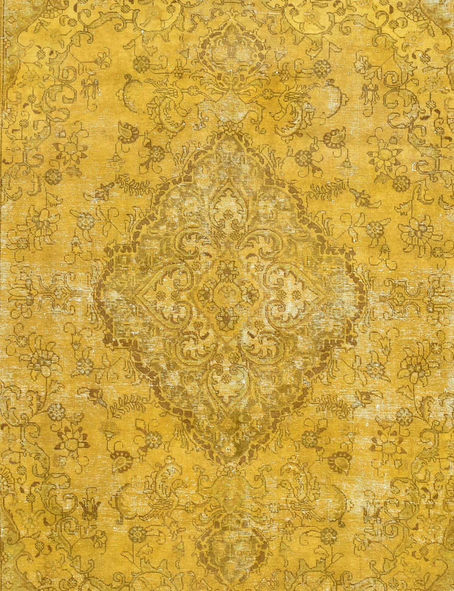 Tapis Persan vintage  jaune <br/>395 x 295 cm