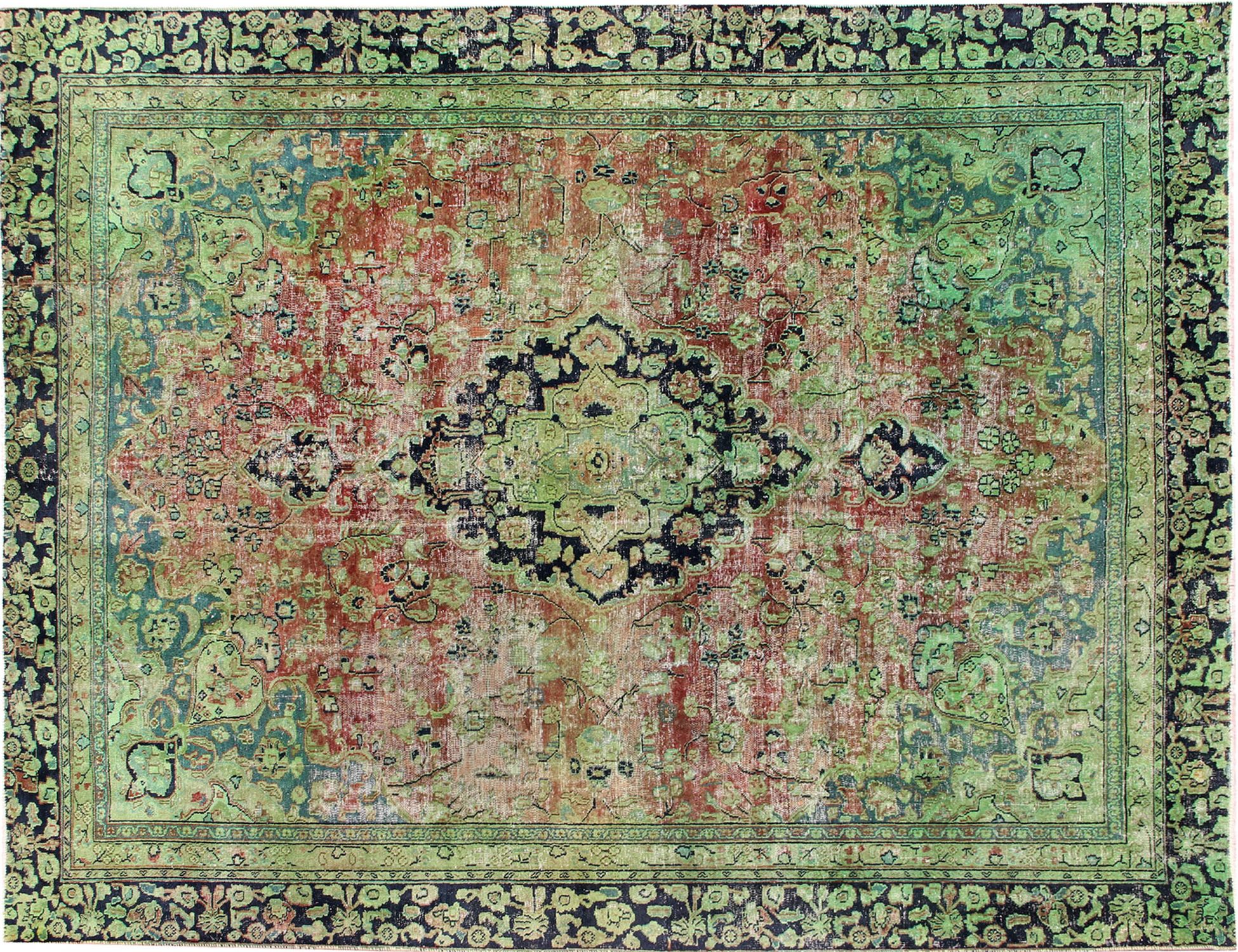 Persisk Vintagetæppe  grøn <br/>331 x 258 cm