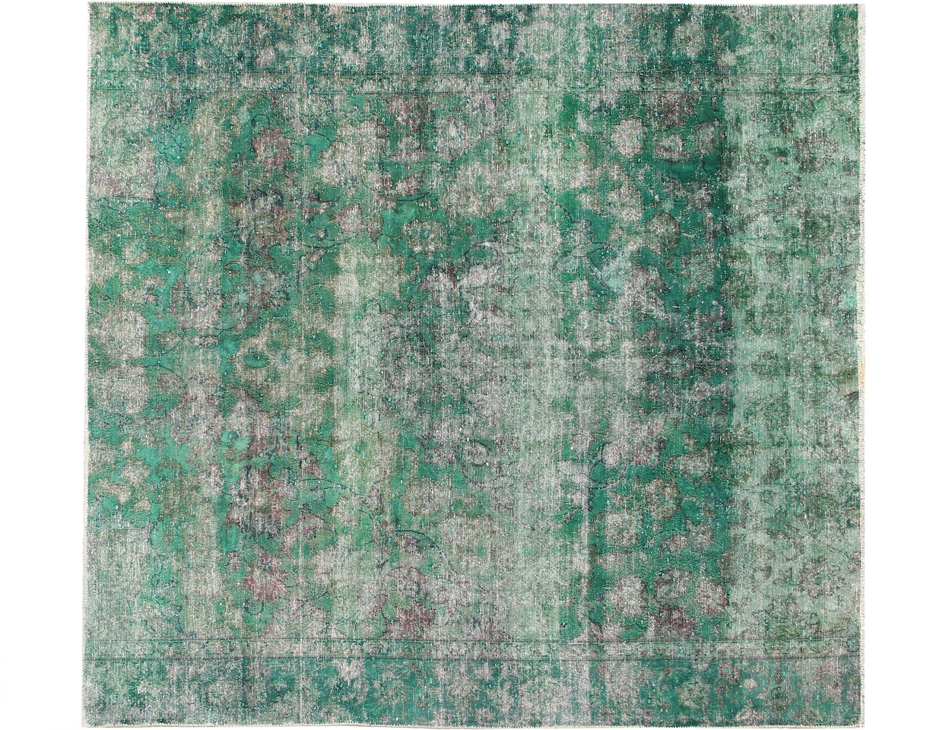 Quadrat  vintage teppich  grün <br/>220 x 205 cm