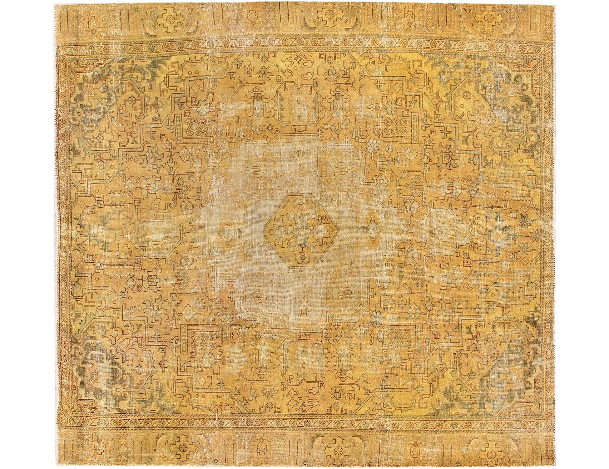 Tappeto vintage persiano  giallo <br/>313 x 270 cm