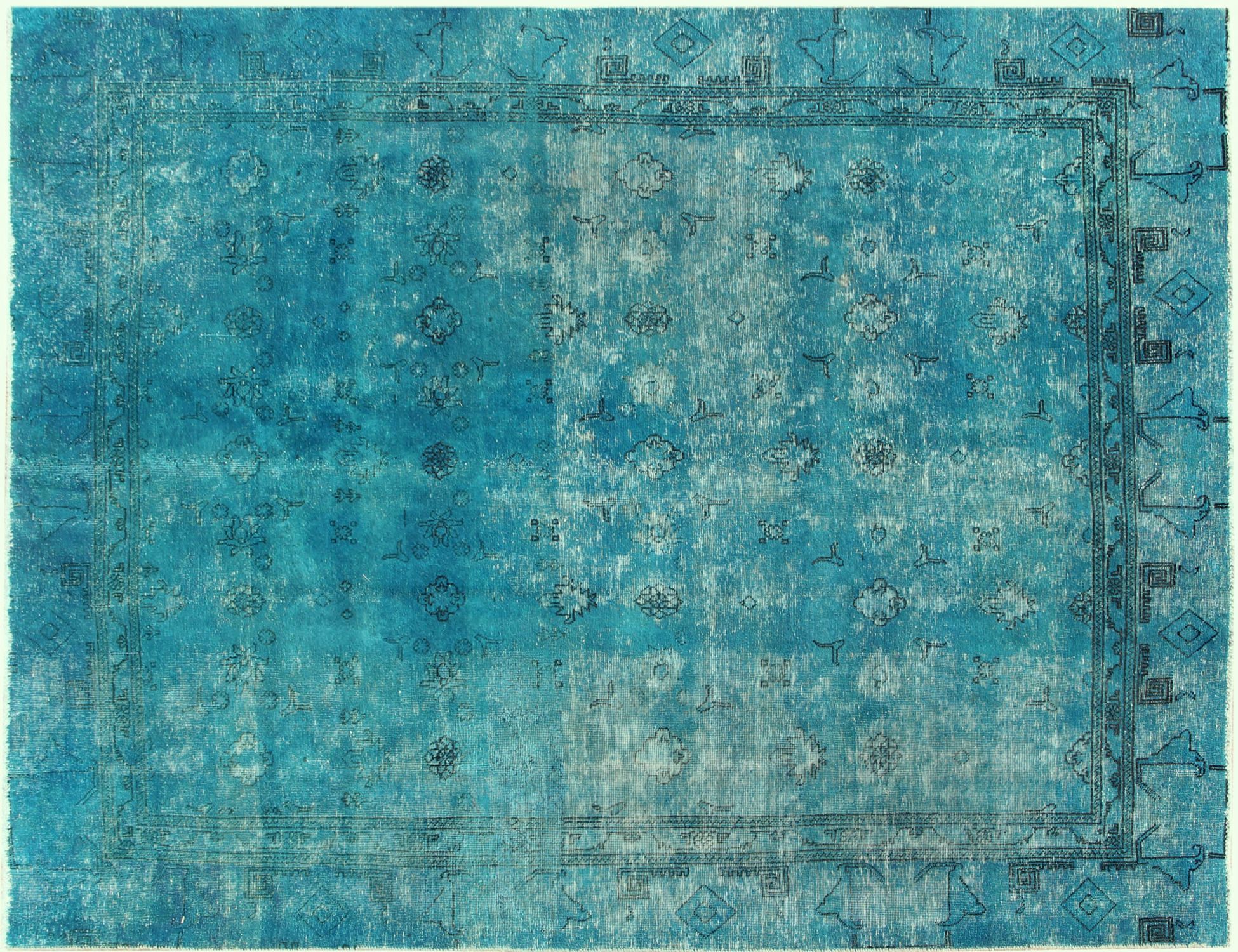 Tapis persan vintage  turquoise <br/>300 x 220 cm