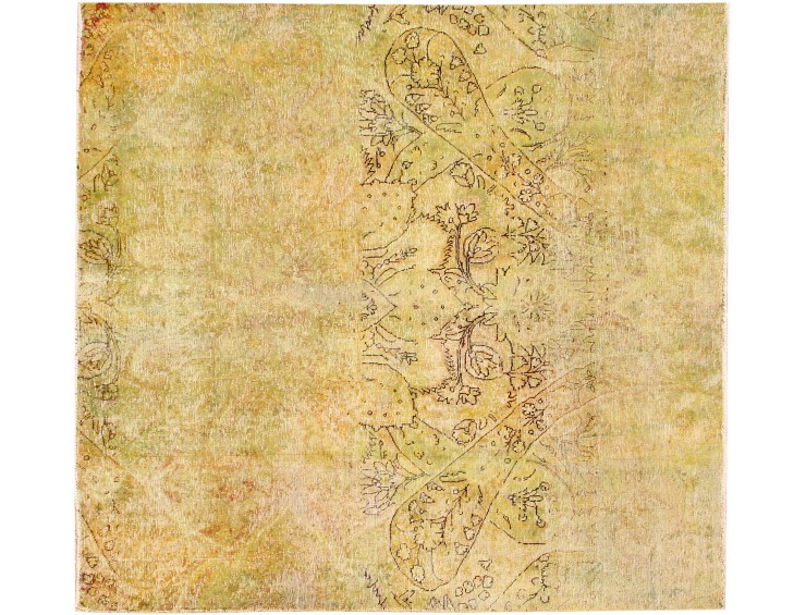 Gul Persien Persisk vintagetæppe  200 x 200 cm