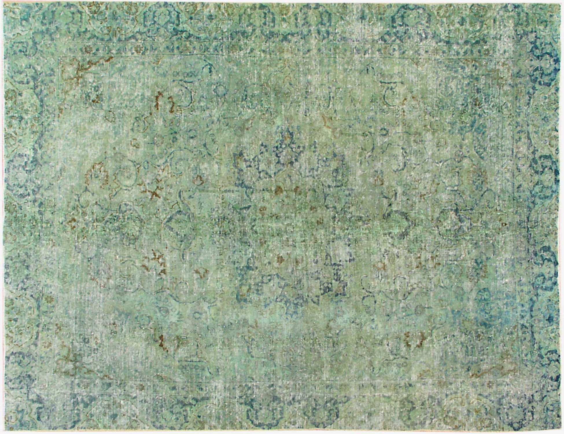 Persisk vintagetæppe  grøn <br/>364 x 261 cm