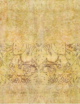 Quadrat  vintage teppich  gelb <br/>200 x 200 cm