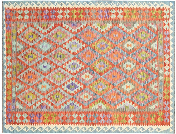 Flerfärgad Afghanistan Kelim  299 x 203 cm