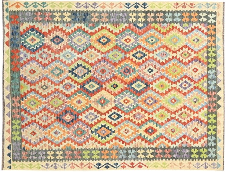 Multifarvet Afghanistan Kelim  294 x 208 cm